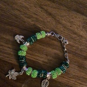 Emerald charm bracelet